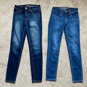 2 pairs American Eagle Outfitters Jeggings size 00 short